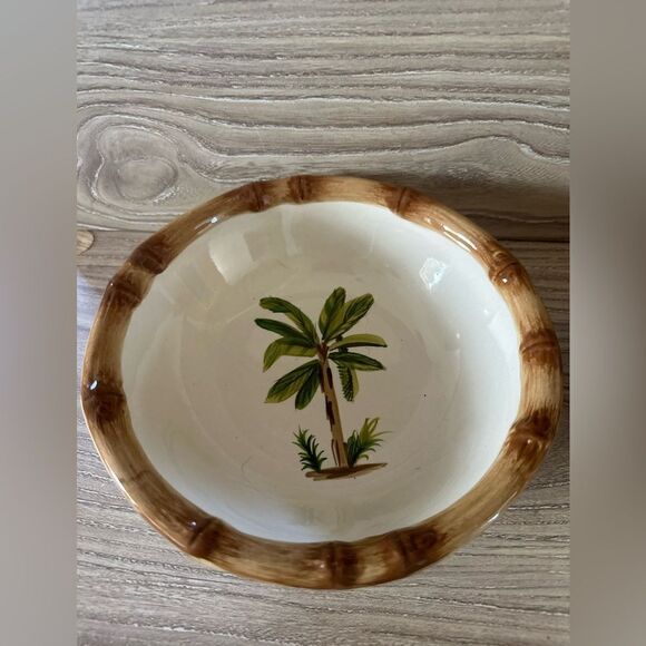 HOME bamboo edged ceramic palm bowls - Picture 3 of 6